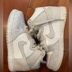 Gray high Nike dunks kids size 2.